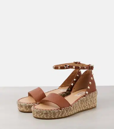 Valentino Garavani Rockstud 55 leather espadrille wedges | Thumbnail 2