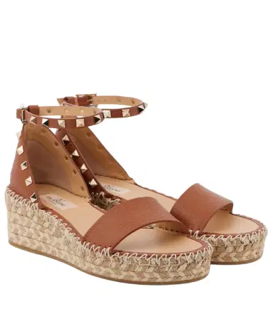 Valentino Garavani Rockstud 55 leather espadrille wedges | Thumbnail 1