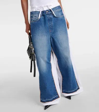 Jean Paul Gaultier Paneled mid-rise wide-leg jeans | Thumbnail 3