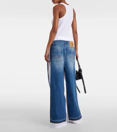 Jean Paul Gaultier Paneled mid-rise wide-leg jeans | Thumbnail 4