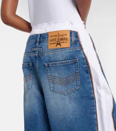 Jean Paul Gaultier Paneled mid-rise wide-leg jeans | Thumbnail 5