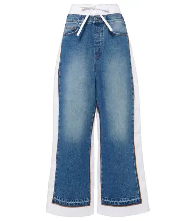 Jean Paul Gaultier Paneled mid-rise wide-leg jeans | Thumbnail 1