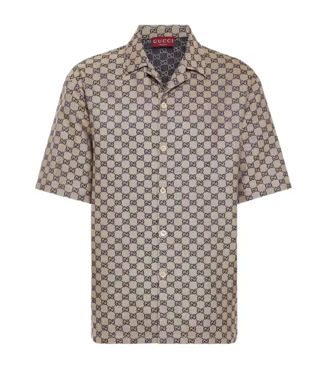 Gucci GG Canvas linen-blend bowling shirt