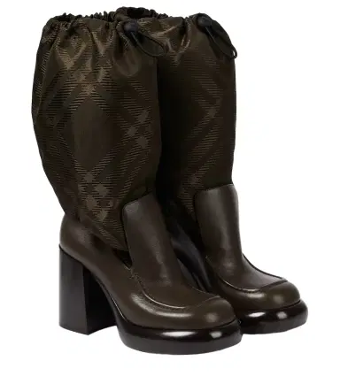 Burberry Check knee-high boots | Thumbnail 1 Burberry Check knee-high boots | Thumbnail 1