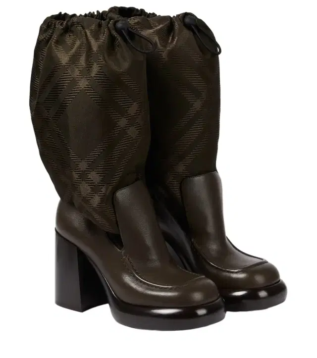 Burberry Check knee-high boots