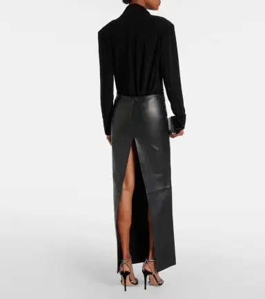 Mônot Mônot Low-rise leather maxi skirt | Thumbnail 2