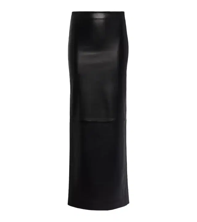 Monot Mônot Low-rise leather maxi skirt
