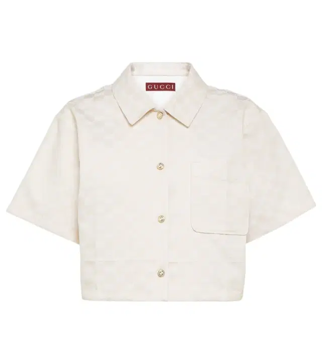 GG cropped gabardine shirt