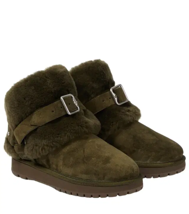 Burberry Shearling-trimmed suede ankle boots