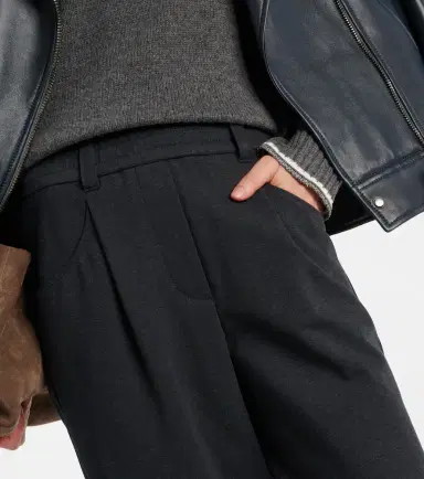 Brunello Cucinelli Pleated cotton-blend jersey sweatpants | Thumbnail 3