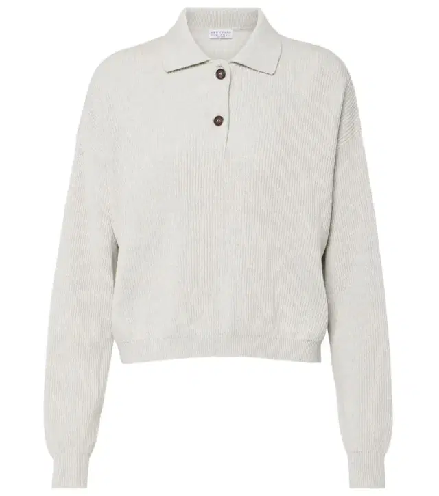 Brunello Cucinelli Ribbed-knit cotton polo sweater