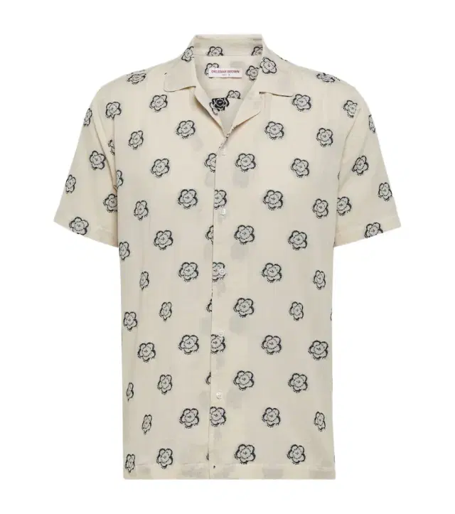 Orlebar Brown Marne cotton-blend jacquard bowling shirt