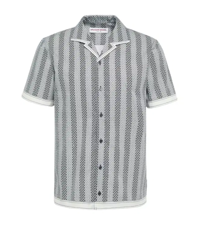 Orlebar Brown Hibbert floral cotton bowling shirt