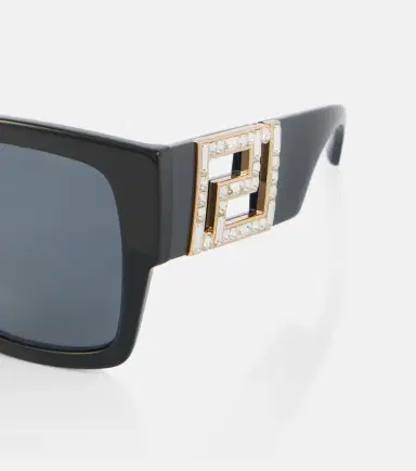 Versace Greca embellished oversized sunglasses | Thumbnail 2