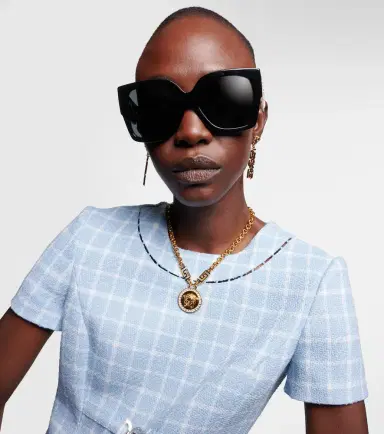 Versace Greca embellished oversized sunglasses | Thumbnail 6