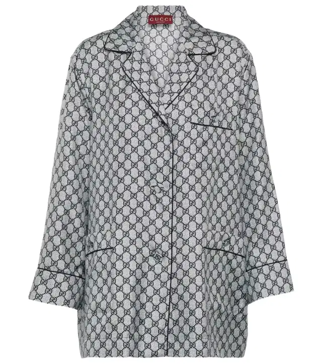 GG silk twill shirt