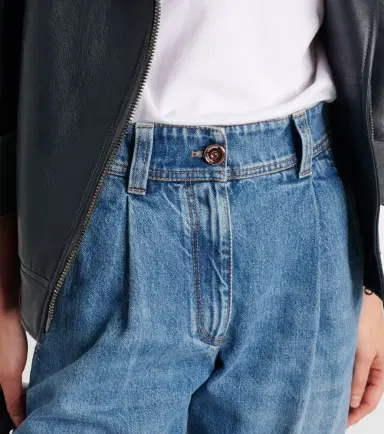 Brunello Cucinelli Pleated high-rise wide-leg jeans | Thumbnail 4