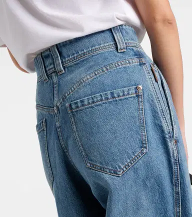 Brunello Cucinelli Pleated high-rise wide-leg jeans | Thumbnail 6