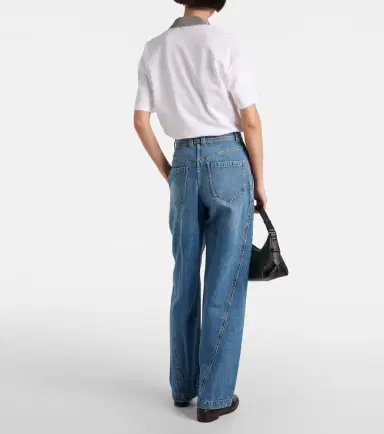 Brunello Cucinelli Pleated high-rise wide-leg jeans | Thumbnail 7