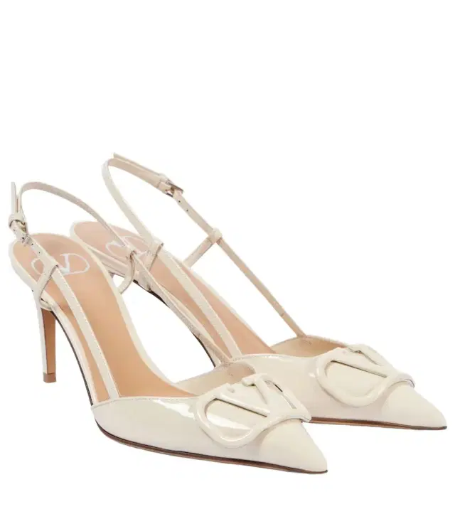 Valentino Garavani VLogo Signature patent leather slingback pumps