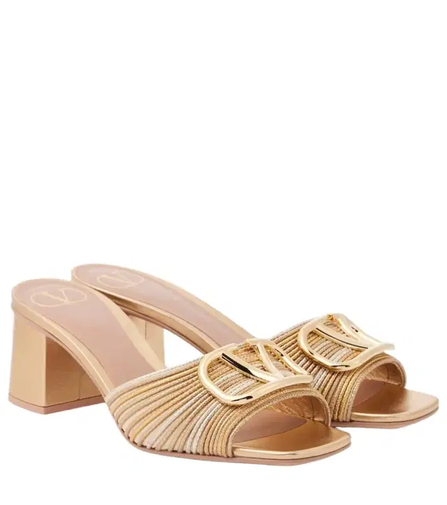 Valentino Garavani VLogo Signature 60 metallic mules