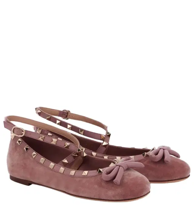 Valentino Garavani Rockstud velvet ballet flats