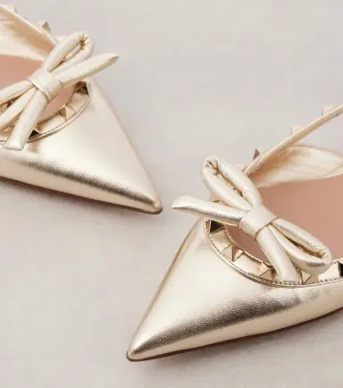 Valentino Garavani Rockstud metallic leather slingback flats | Thumbnail 2 Valentino Garavani Rockstud metallic leather slingback flats | Thumbnail 2