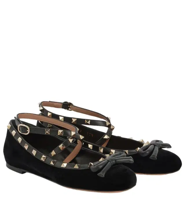 Valentino Garavani Rockstud velvet ballet flats