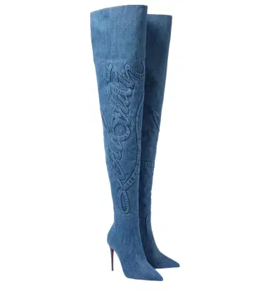 Christian Louboutin Kate Botta Alta 100 denim over-the-knee boots | Thumbnail 1 Christian Louboutin Kate Botta Alta 100 denim over-the-knee boots | Thumbnail 1