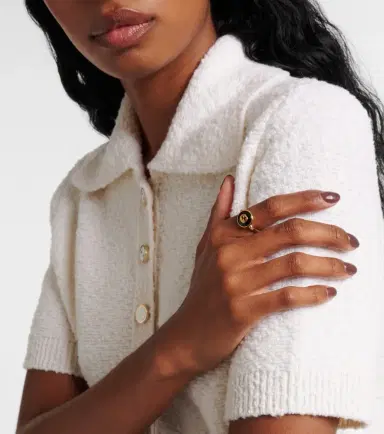 Gucci Interlocking G 18kt gold ring with onyx and white diamonds | Thumbnail 4