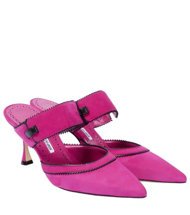 Manolo Blahnik Brontiamusa 70 suede mules