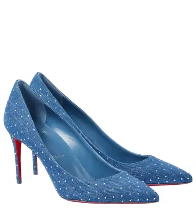 Christian Louboutin Kate 85 embellished denim pumps | Thumbnail 1 Christian Louboutin Kate 85 embellished denim pumps | Thumbnail 1