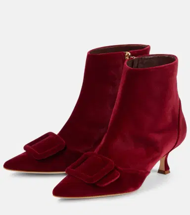 Manolo Blahnik Baylow velvet ankle boots | Thumbnail 2
