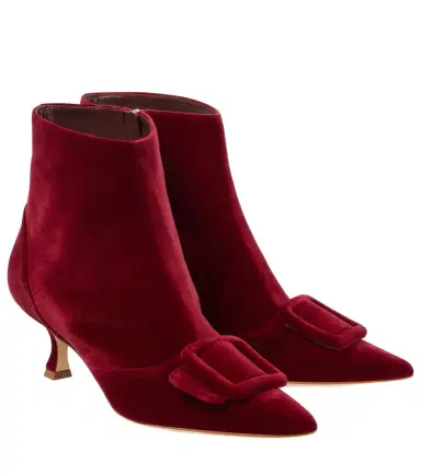 Manolo Blahnik Baylow velvet ankle boots | Thumbnail 1