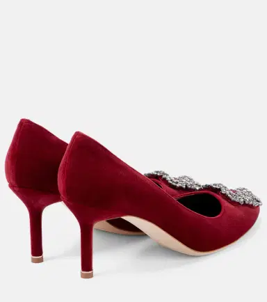 Manolo Blahnik Hangisi 70 embellished velvet pumps | Thumbnail 2