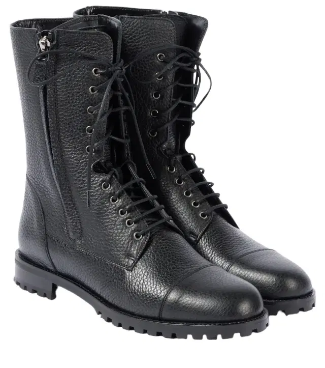 Manolo Blahnik Lugata leather lace-up boots