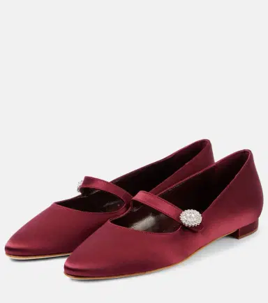 Manolo Blahnik Marijanaflat embellished Mary Jane flats | Thumbnail 4