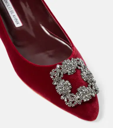 Manolo Blahnik Hangisi embellished velvet ballet flats | Thumbnail 4