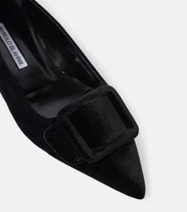 Manolo Blahnik Maysalepumpflat velvet ballet flats | Thumbnail 4