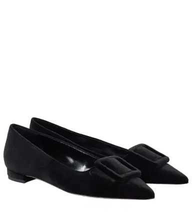 Manolo Blahnik Maysalepumpflat velvet ballet flats | Thumbnail 1