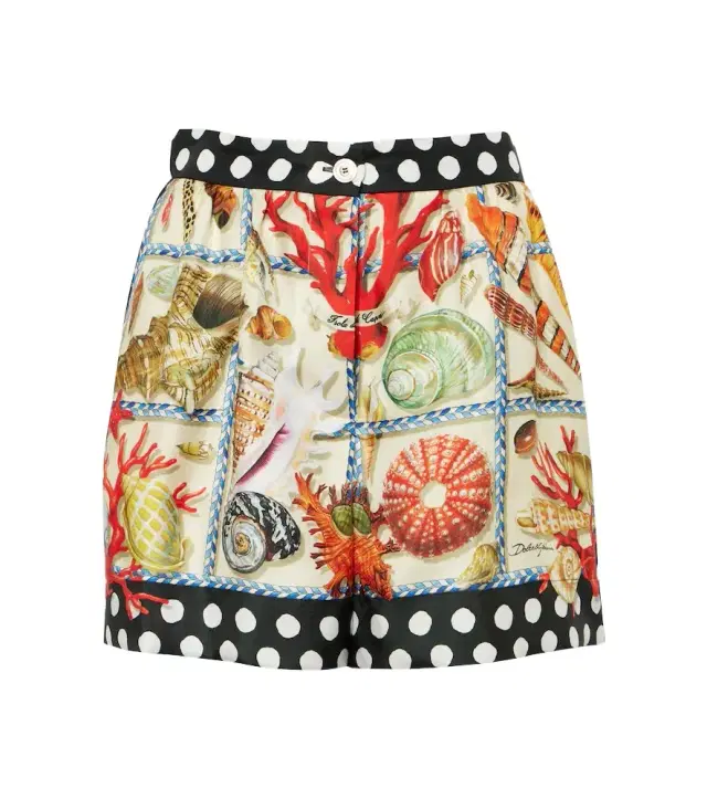 Dolce & Gabbana Capri printed silk satin shorts