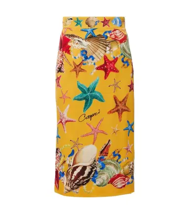 Dolce & Gabbana Capri printed silk-blend midi skirt | Thumbnail 1 Dolce & Gabbana Capri printed silk-blend midi skirt | Thumbnail 1