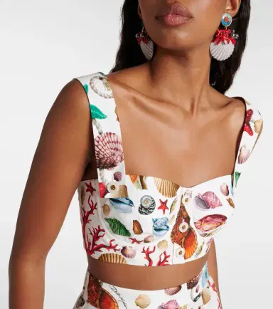 Dolce & Gabbana Capri printed cotton crop top | Thumbnail 3