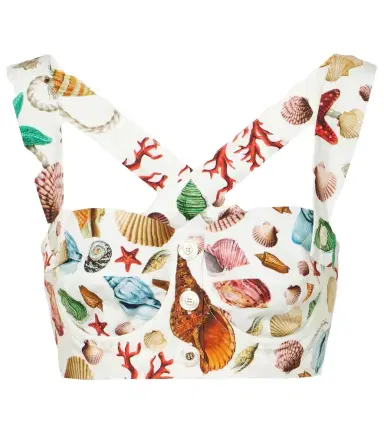 Dolce & Gabbana Capri printed cotton crop top | Thumbnail 1