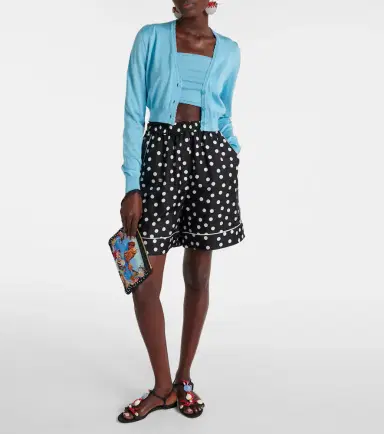 Dolce & Gabbana Capri cropped silk cardigan | Thumbnail 3