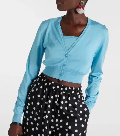 Dolce & Gabbana Capri cropped silk cardigan | Thumbnail 4