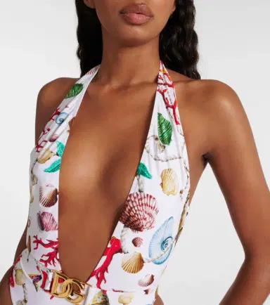 Dolce & Gabbana Capri printed halterneck swimsuit | Thumbnail 4