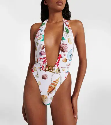 Dolce & Gabbana Capri printed halterneck swimsuit | Thumbnail 6