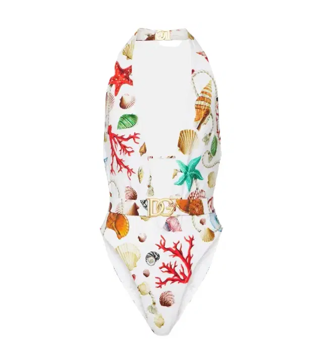 Dolce & Gabbana Capri printed halterneck swimsuit