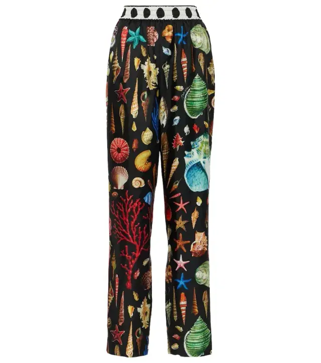 Dolce & Gabbana Capri printed silk satin pants